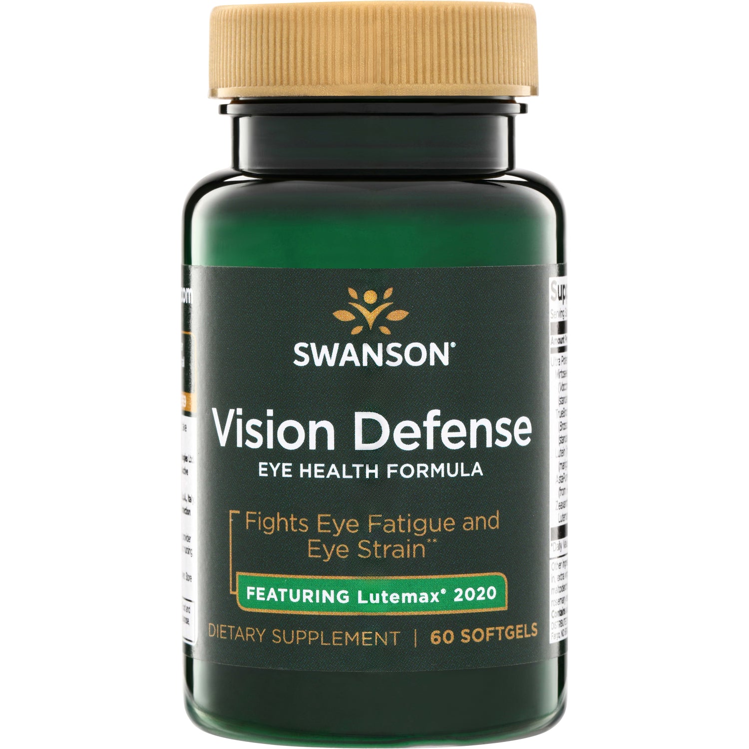 SWU1032 | Swanson Vision Defense eye health formula, fights eye fatigue and eye strain, featuring Lutemax 2020, 60 softgels