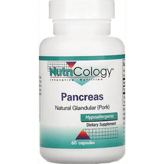 NCL008 | NutriCology Pancreas natural glandular (pork) dietary supplement bottle, 60 capsules, hypoallergenic