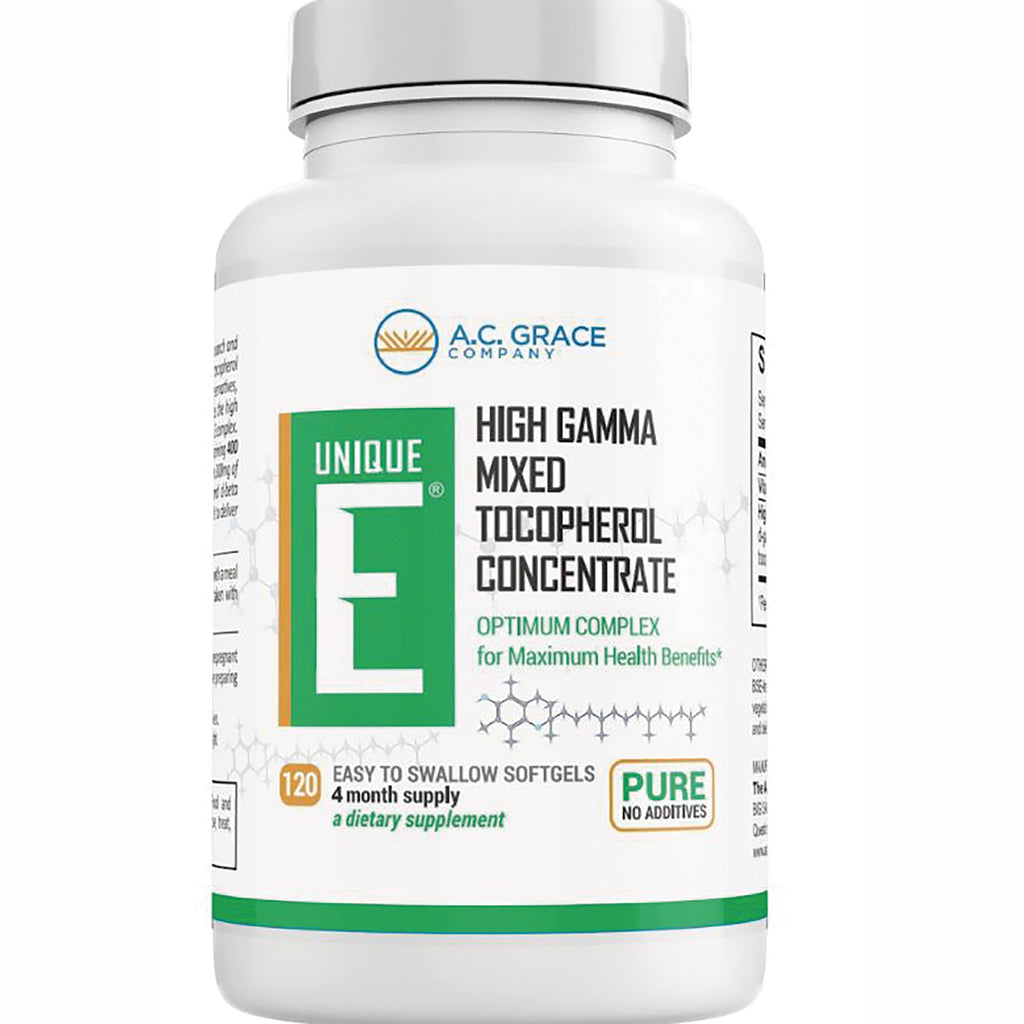 ACG002 | A.C. Grace Unique E High Gamma Mixed Tocopherol Concentrate, 120 easy-to-swallow softgels - Thumbnail