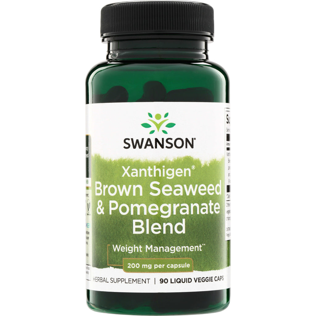 SWU775 | Swanson Xanthigen Brown Seaweed & Pomegranate Blend, weight management, 200 mg per capsule, 90 liquid veggie caps - Thumbnail