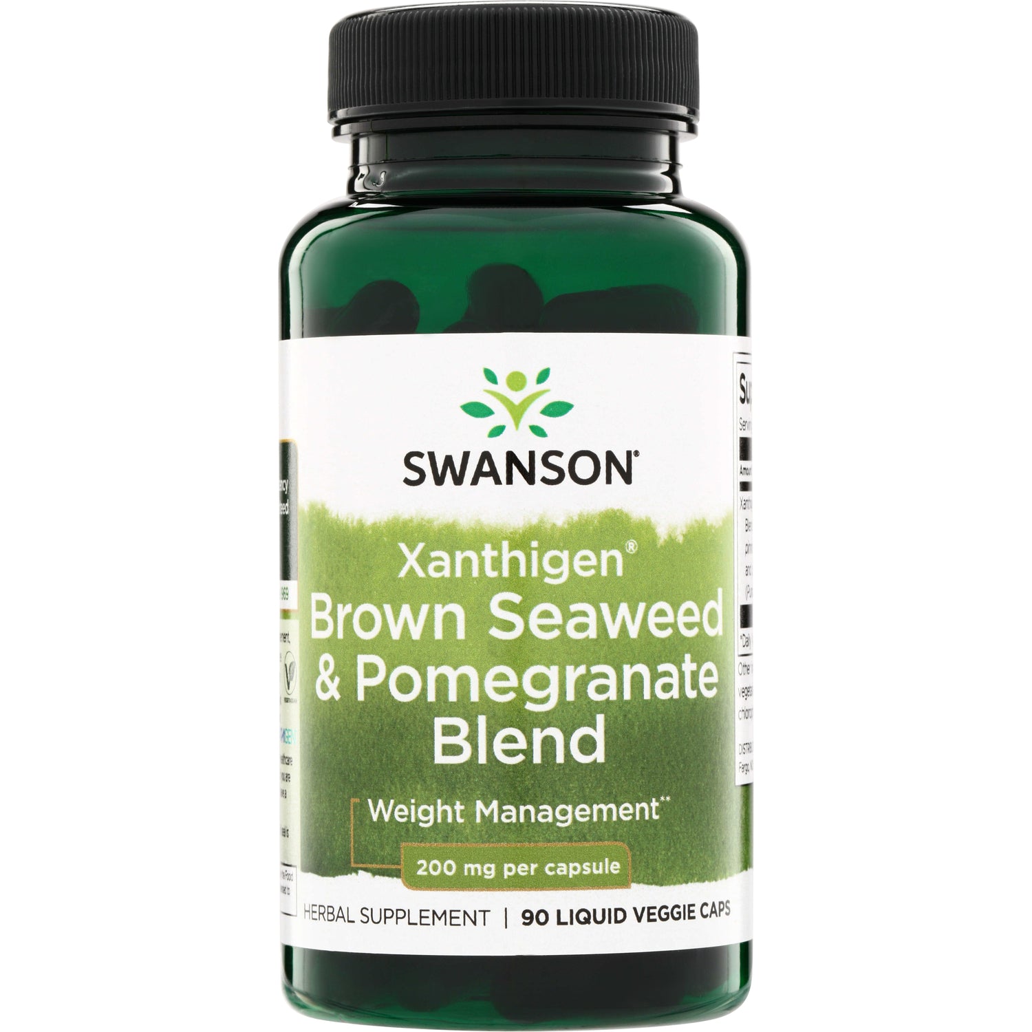 SWU775 | Swanson Xanthigen Brown Seaweed & Pomegranate Blend, weight management, 200 mg per capsule, 90 liquid veggie caps
