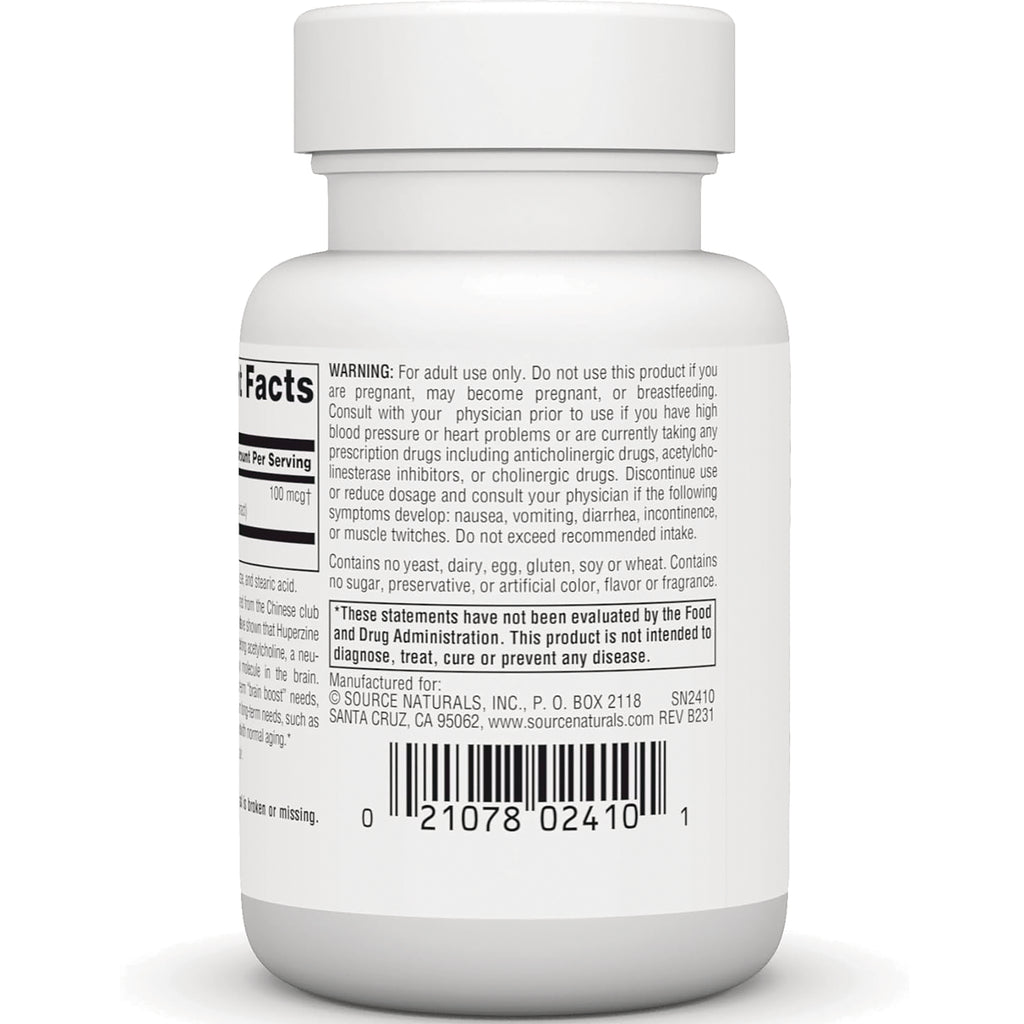 SN718 | Supplement bottle back label with warning text, other ingredients, FDA disclaimer, and barcode - Thumbnail