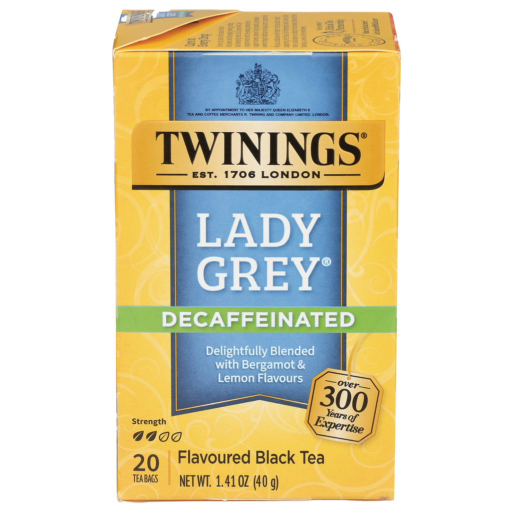 TWN018 | Twinings Lady Grey Decaffeinated black tea, 20 tea bags, 1.41 oz box front - Thumbnail