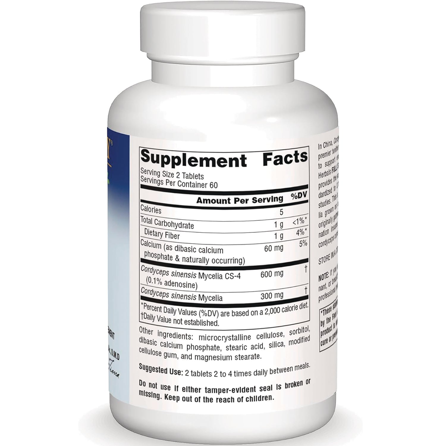 PF153 | back label showing Supplement Facts panel and ingredients text on white supplement bottle