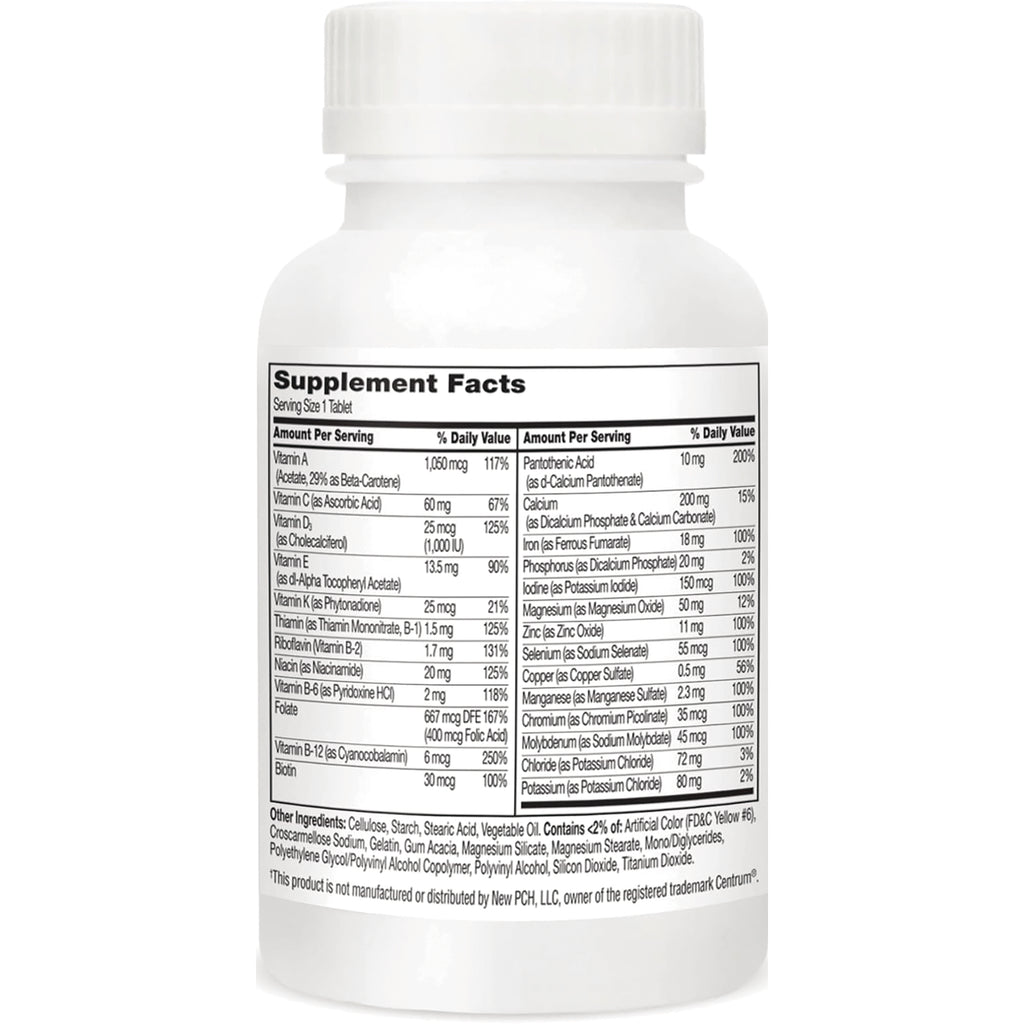 CNT144 | Supplement Facts nutrition and ingredients panel on back of white supplement bottle - Thumbnail