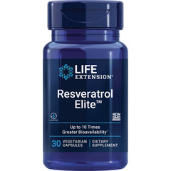 LE558 | Life Extension Resveratrol Elite blue bottle, 30 vegetarian capsules dietary supplement