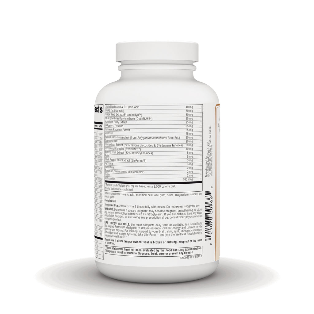 SN487 | Back label showing Supplement Facts, ingredients, directions, and warnings on white bottle - Thumbnail