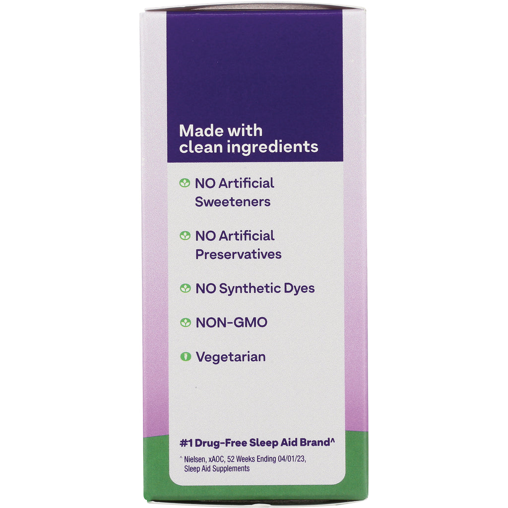 NA616 | back of sleep aid box reading Made with clean ingredients; no artificial sweeteners, preservatives, or synthetic dyes; non-GMO; vegetarian - Thumbnail