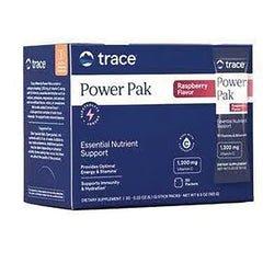 TM021 | Trace Power Pak Raspberry Flavor electrolyte drink mix box, 1,200 mg Vitamin C, 30 packets