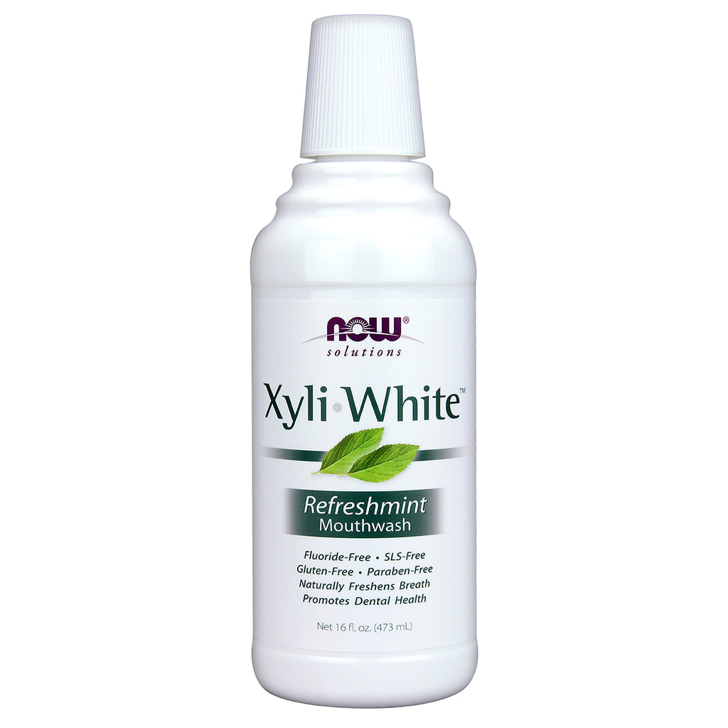 NWF645 | NOW Solutions XyliWhite Refreshmint mouthwash bottle front, 16 fl oz (473 mL) - Thumbnail