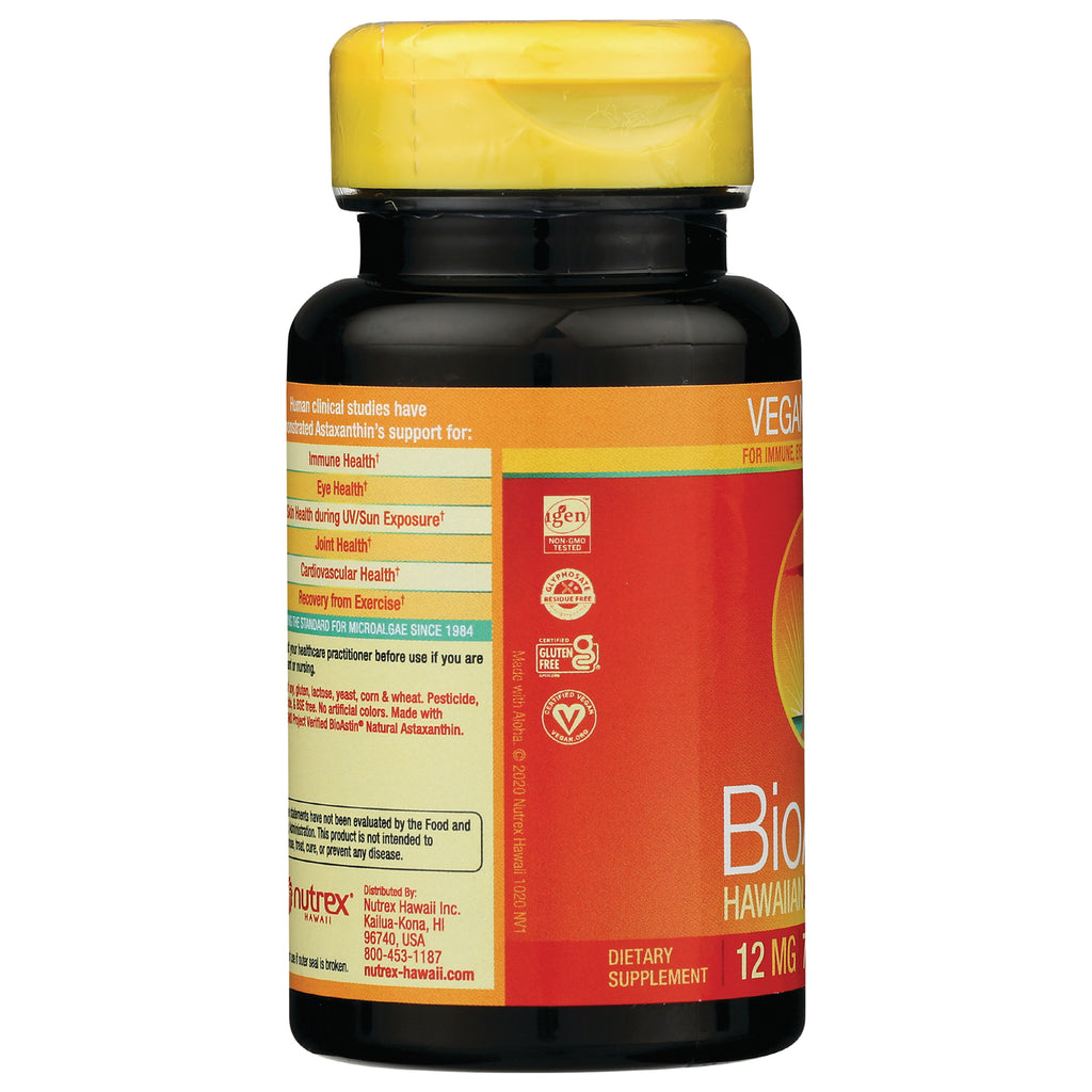 NUT026 | product infographic of back label showing supplement claims, certification icons, and DIETARY SUPPLEMENT 12 MG text - Thumbnail