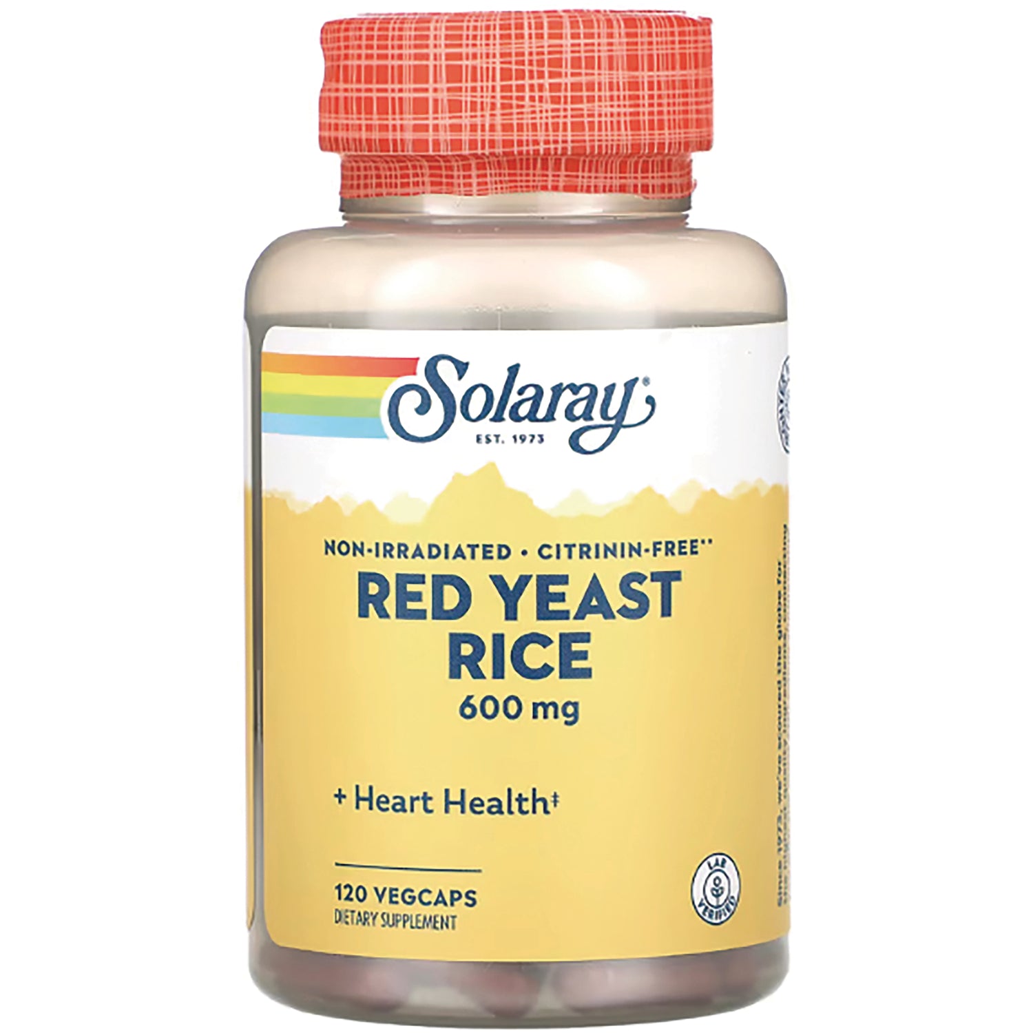 SLR216 | Solaray Red Yeast Rice 600 mg, non-irradiated, citrinin-free, 120 VegCaps
