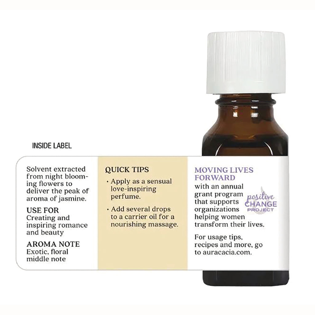 ARC035 | Amber bottle back label showing 'Inside Label', Quick Tips, aroma notes and 'Moving Lives Forward' text - Thumbnail