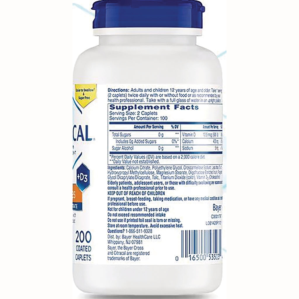 CCL006 | Back of white supplement bottle showing Supplement Facts panel, directions, ingredients and barcode - Thumbnail