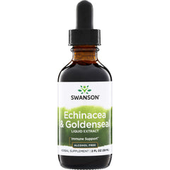 SW741 | Swanson Echinacea & Goldenseal Liquid Extract, Immune Support, Alcohol Free, 2 fl oz