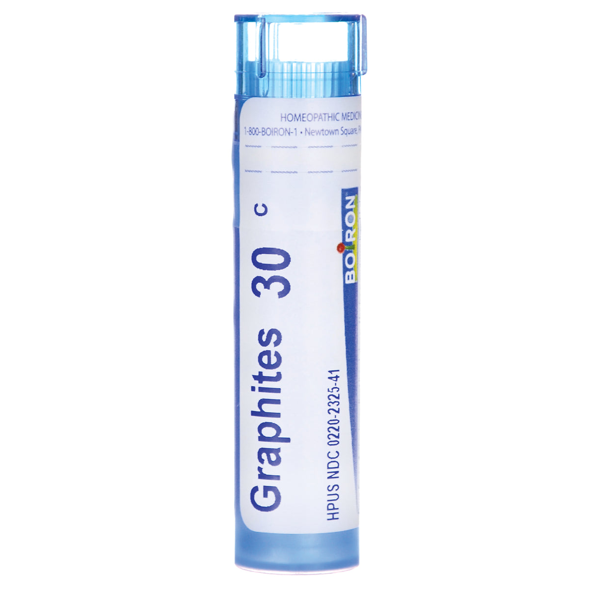 BRN105 | blue Boiron Graphites 30C homeopathic pellet vial with vertical label