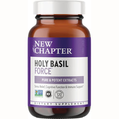 NWC286 | New Chapter Holy Basil Force supplement bottle, purple label, 120 vegetarian capsules