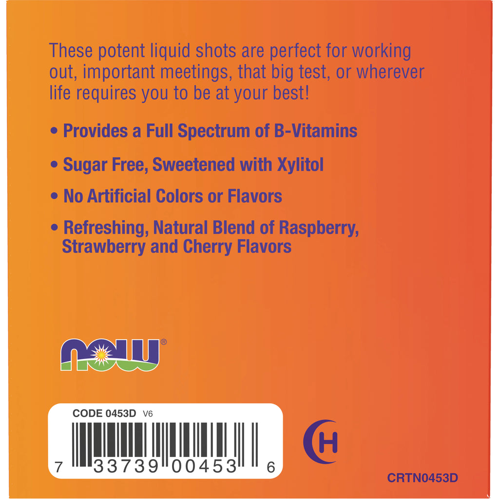 NWF394 | orange product infographic listing benefits: full spectrum B-Vitamins; sugar free sweetened with xylitol; no artificial colors; natural raspberry, strawberry and cherry flavors - Thumbnail