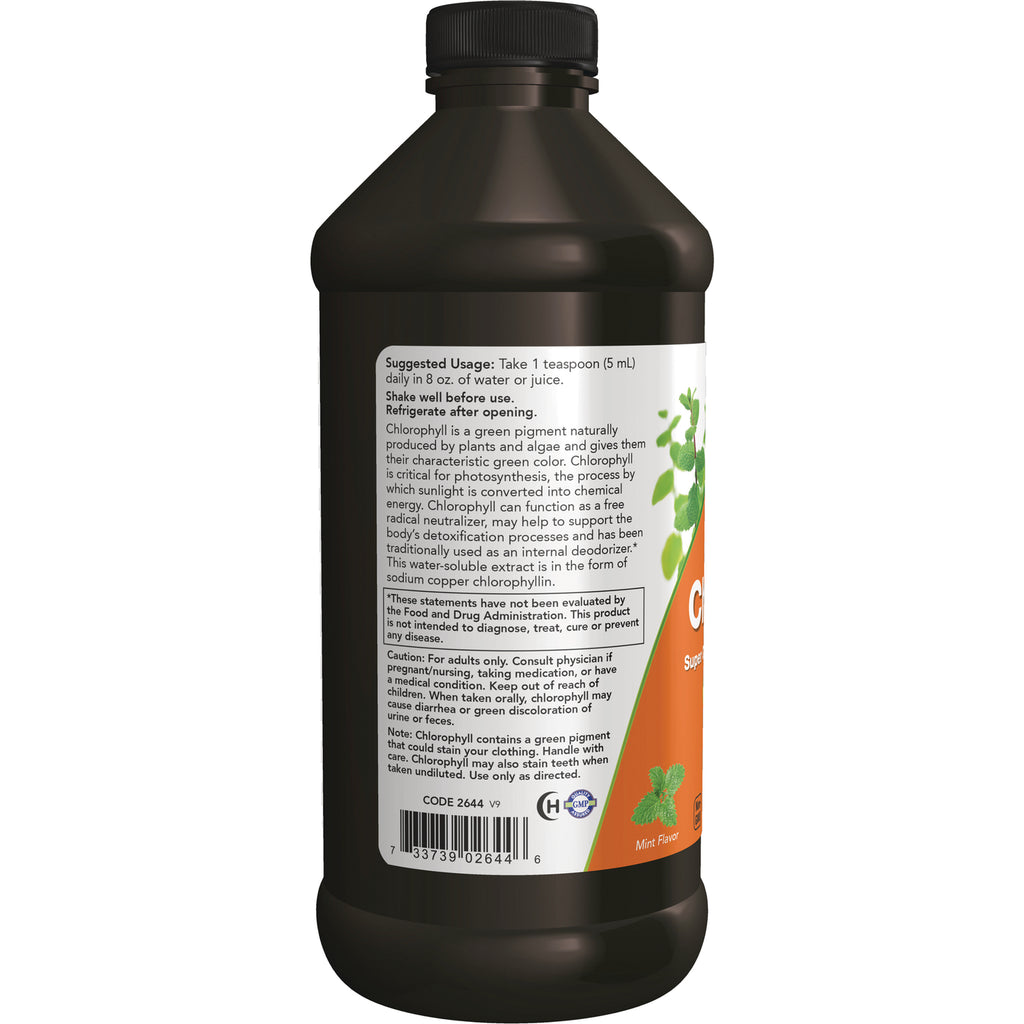 NWF1145 | Back label of brown supplement bottle showing usage directions, warnings, barcode and mint flavor - Thumbnail