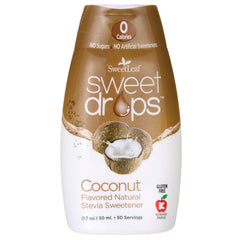 WA082 | SweetLeaf Sweet Drops Coconut stevia sweetener, 1.7 oz (50 mL), 50 servings; gluten free, kosher