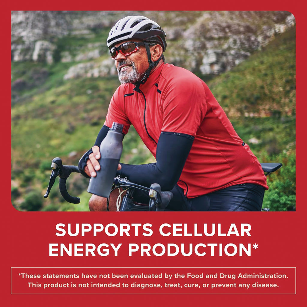 QNL003 | Image of man riding bike with text Supports Cellular Energy Production - Thumbnail