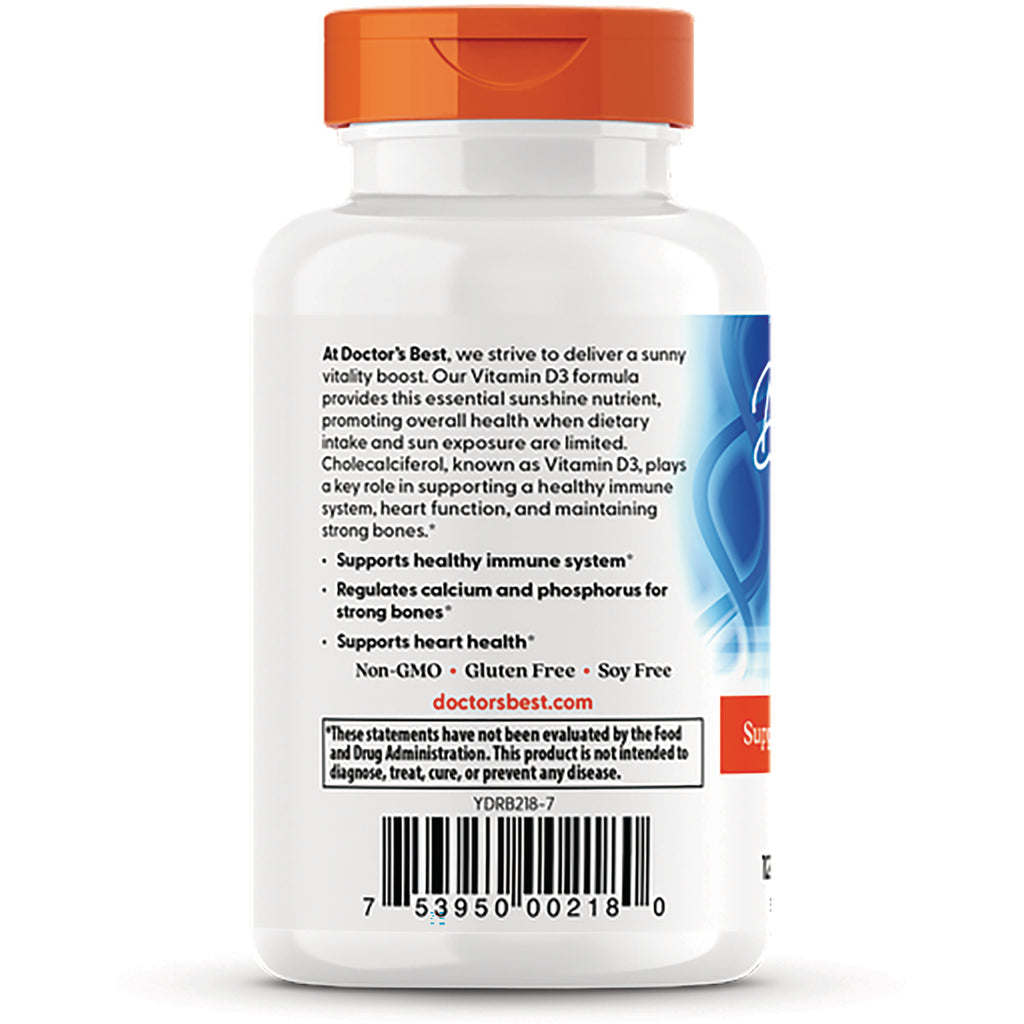 DB102 | back label of white supplement bottle showing product claims, Non-GMO Gluten Free Soy Free text and barcode - Thumbnail