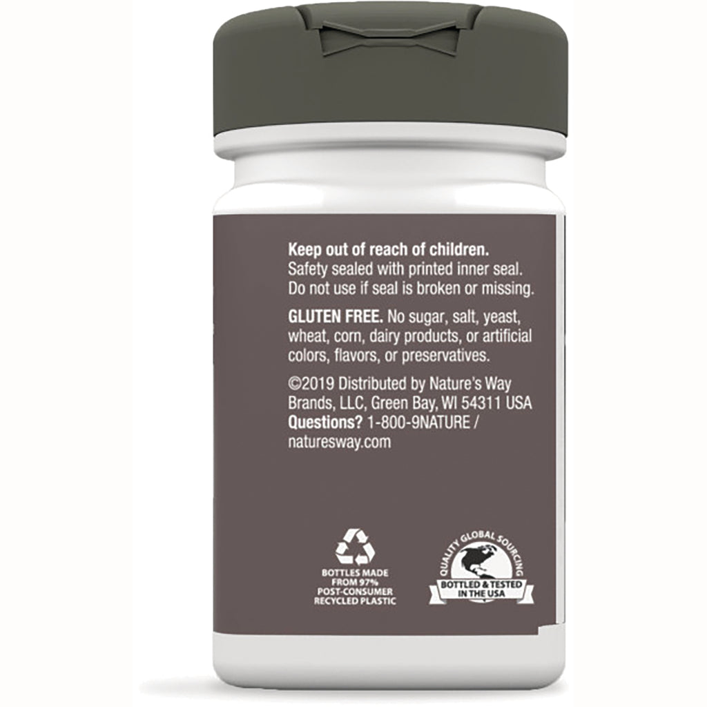 NW564 | back label of supplement bottle with safety warning, gluten free statement, and recycling and bottling icons - Thumbnail