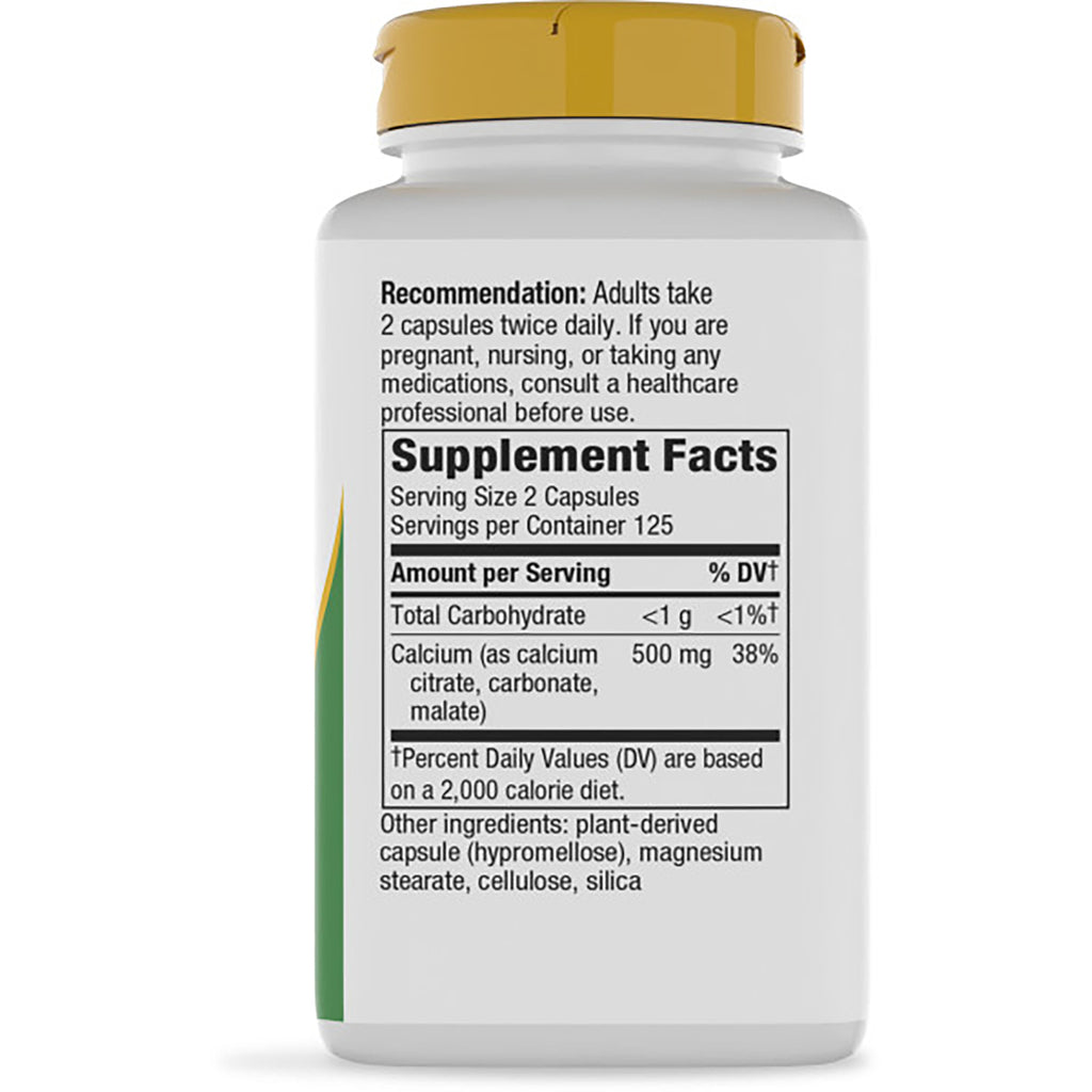 NW354 | Back of brown supplement bottle showing Supplement Facts panel with serving size 2 capsules and warnings - Thumbnail