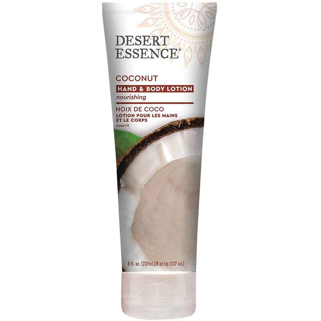 DST013 | Desert Essence coconut hand & body lotion tube showing coconut image and 8 fl oz label - Thumbnail