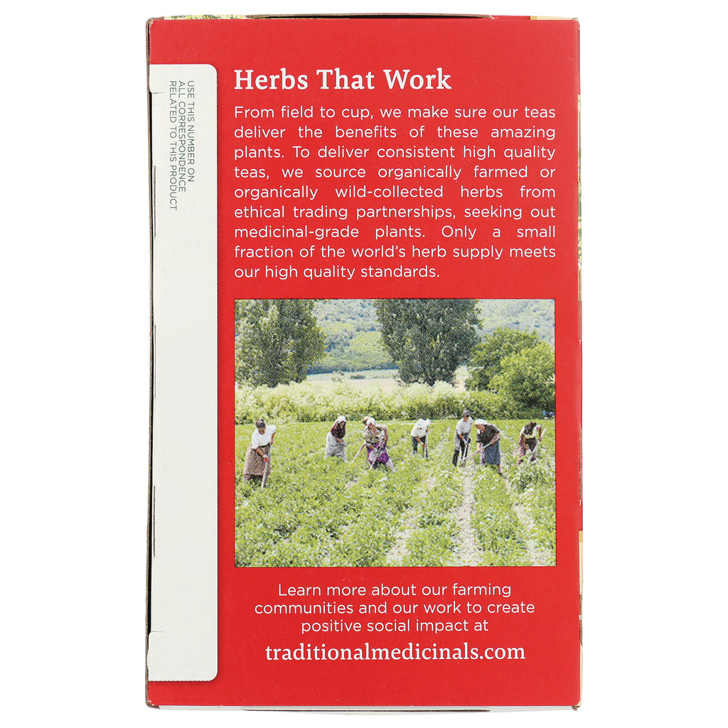 TMD034 | Herbs That Work panel with farming photo and traditionalmedicinals.com on Traditional Medicinals tea box - Thumbnail