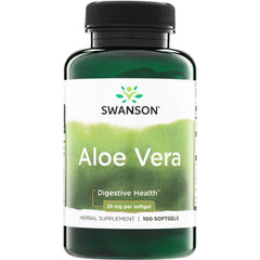 SWH161 | Swanson Aloe Vera supplement, Digestive Health, 25 mg per softgel, 100 softgels