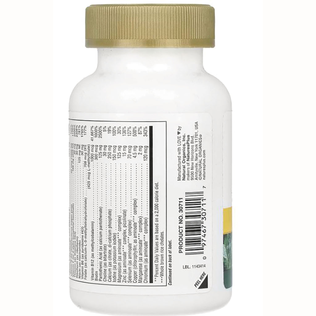 NTP202 | Back of white supplement bottle with gold cap showing supplement facts panel and barcode - Thumbnail