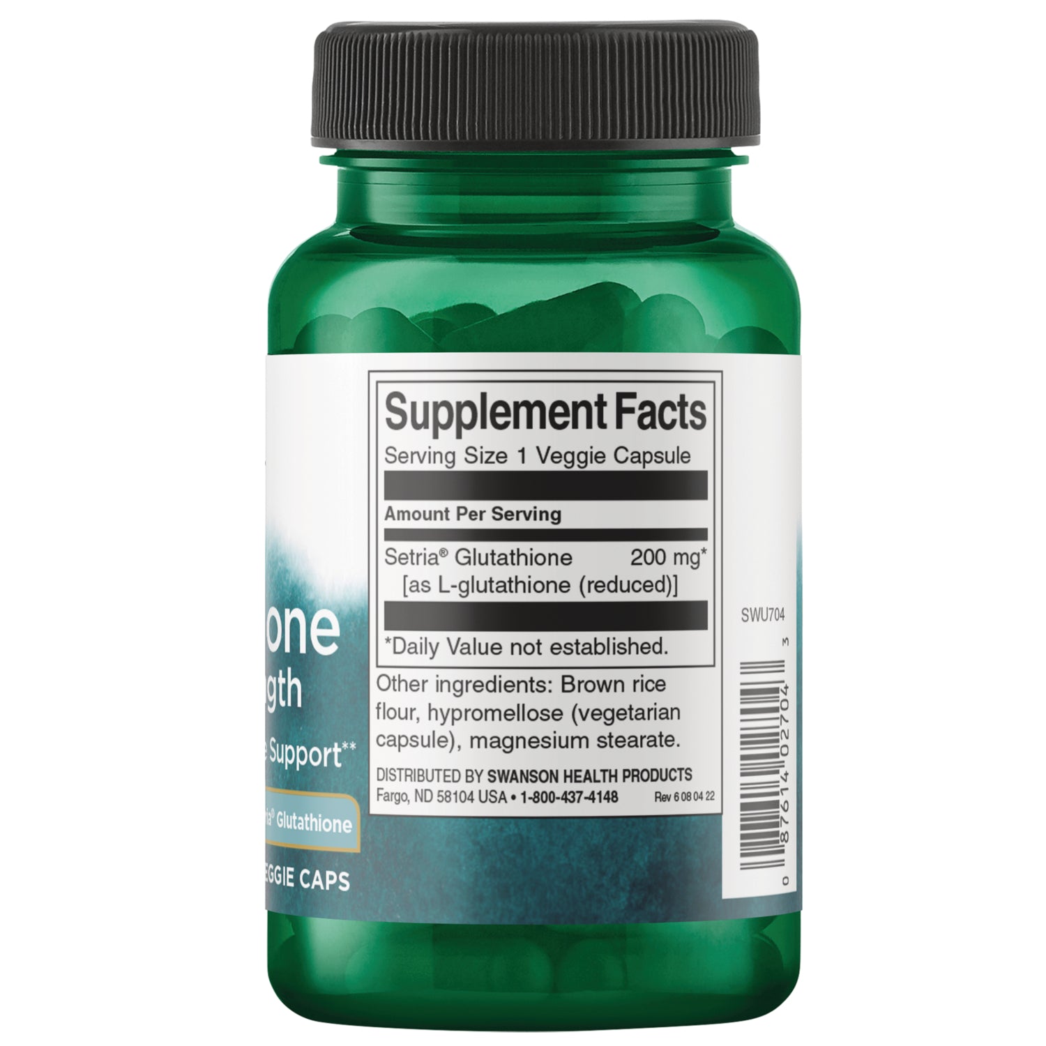 SWU704 | Back label with supplement facts and serving information