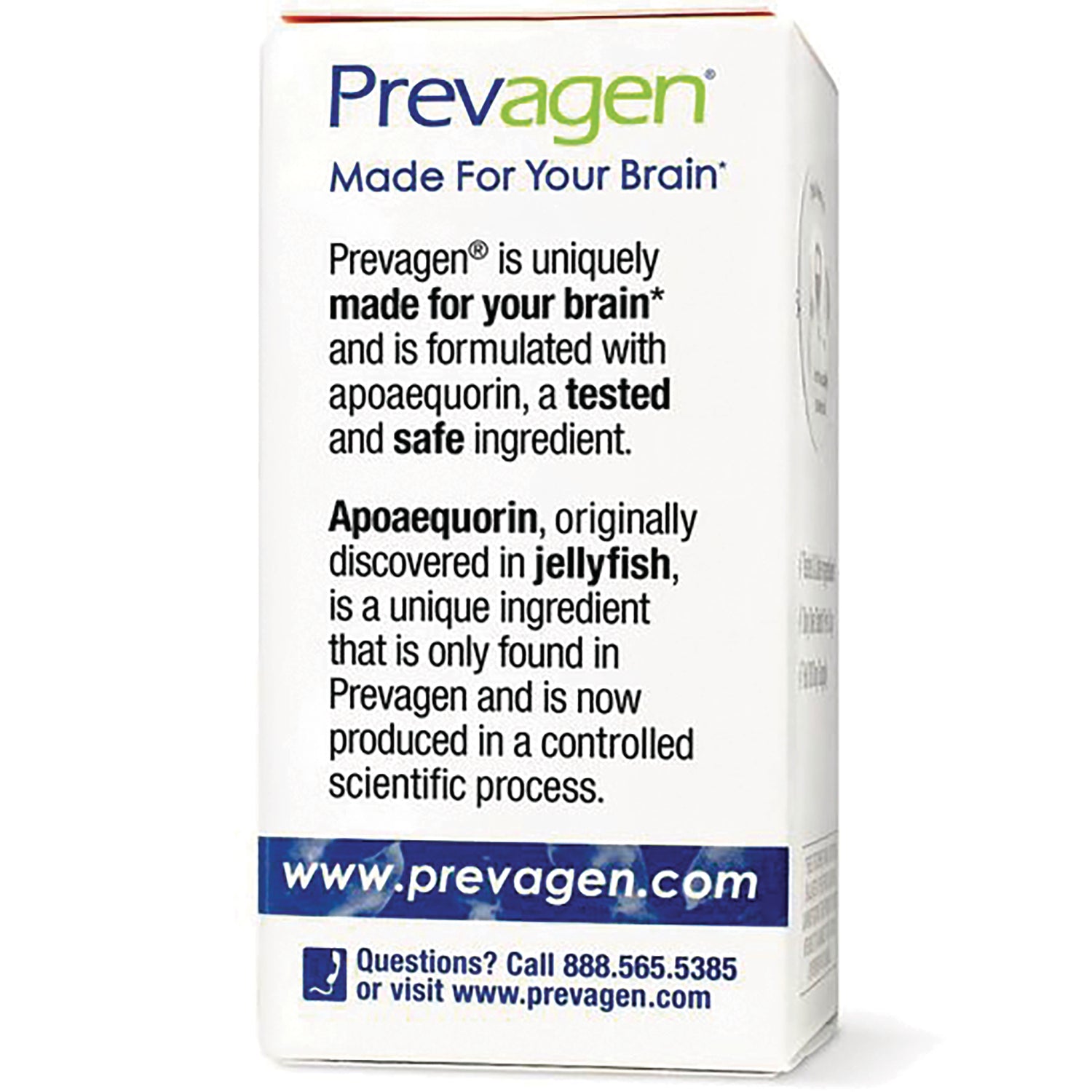 QB010 | Back of Prevagen box showing product description about apoaequorin and website www.prevagen.com