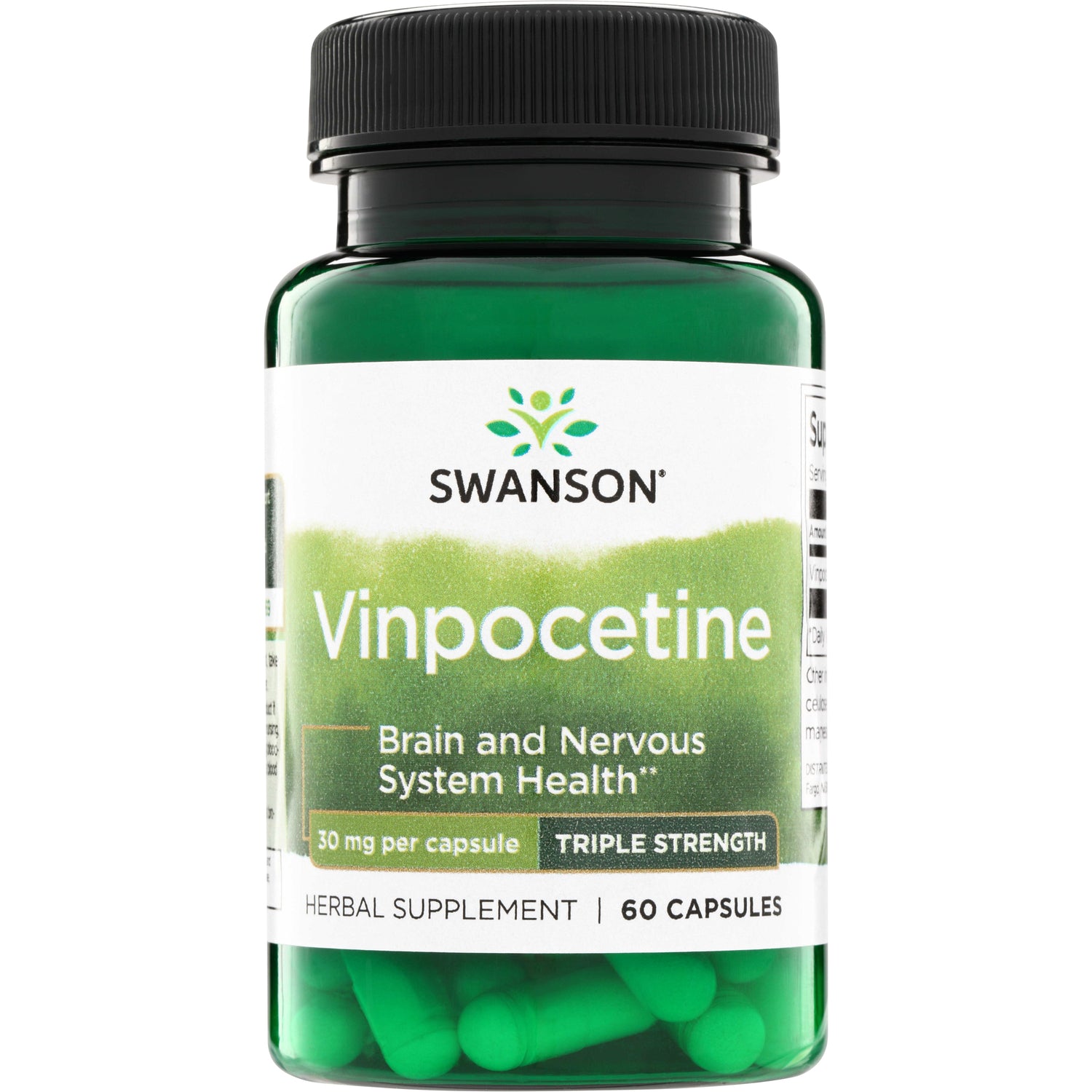 SW1734 | Swanson Vinpocetine 30 mg triple strength, 60 capsules, Brain and Nervous System Health