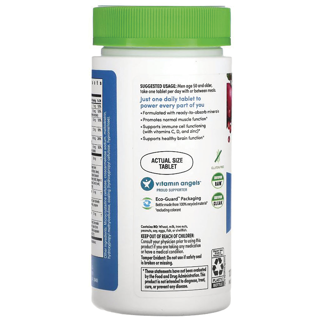 RBL164 | back of white supplement bottle showing suggested usage, actual size tablet graphic, and logos - Thumbnail