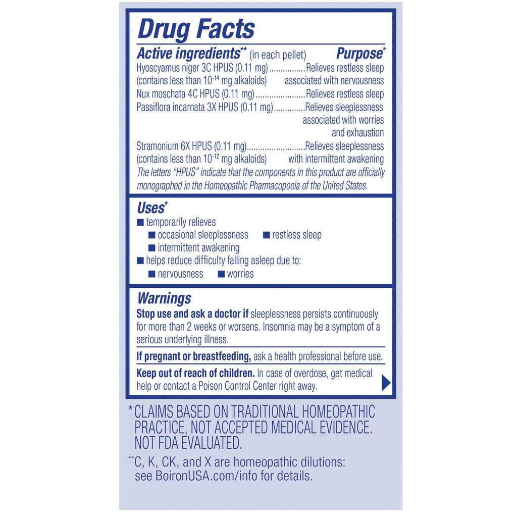 BRN129 | Back label showing Drug Facts active ingredients, uses, and warnings on sleep remedy packaging - Thumbnail