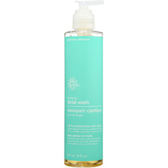 ERS008 | tall turquoise bottle of clarifying facial wash with pump, 237 ml