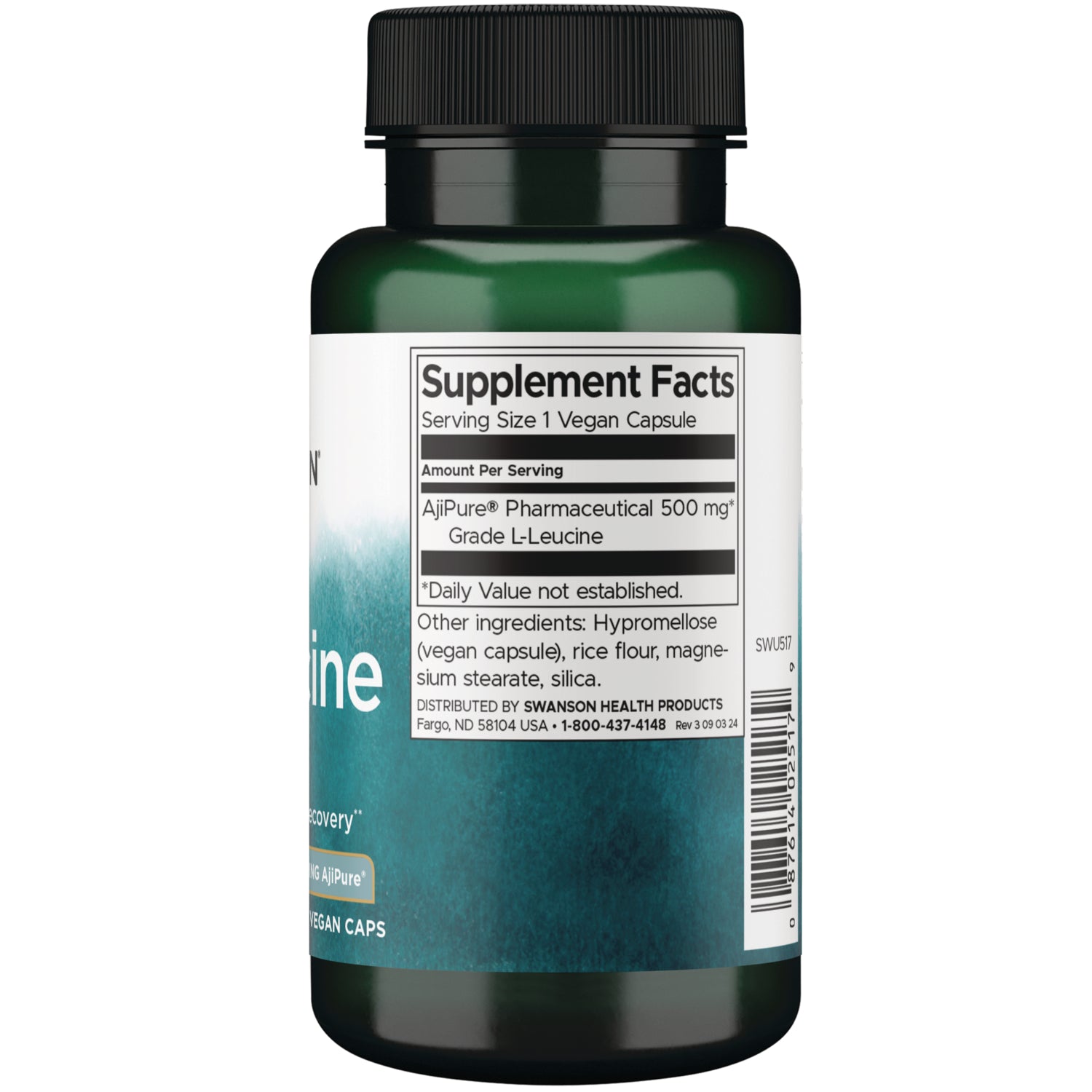 SWU517 | White capsule shown with centimeter and inch rulers for size reference