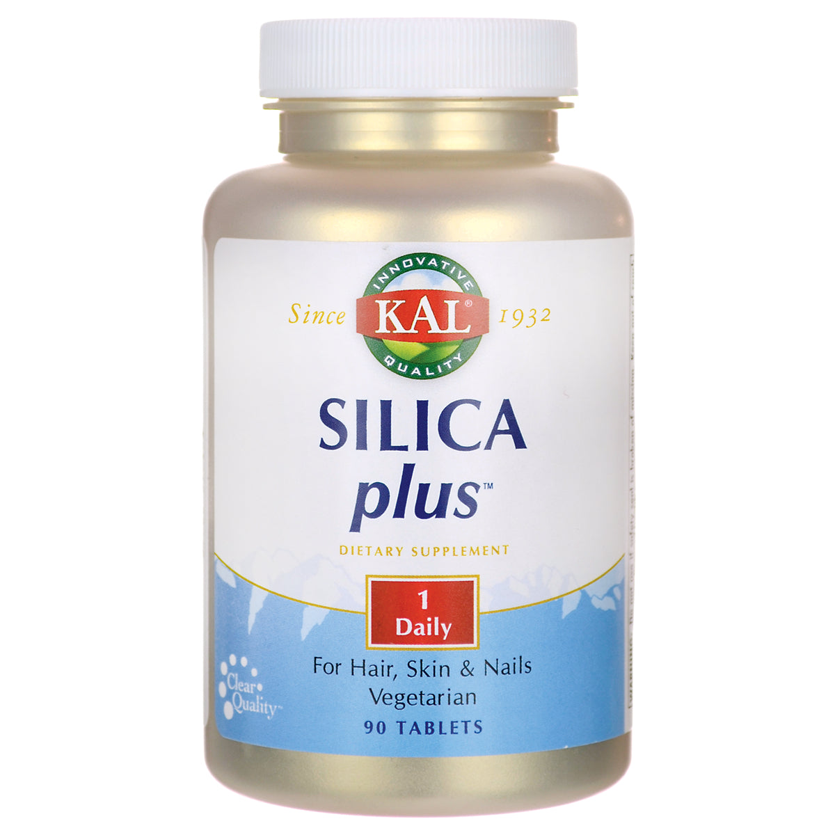 KL481 | KAL Silica plus dietary supplement bottle, 90 tablets, vegetarian, for hair skin & nails, 1 daily