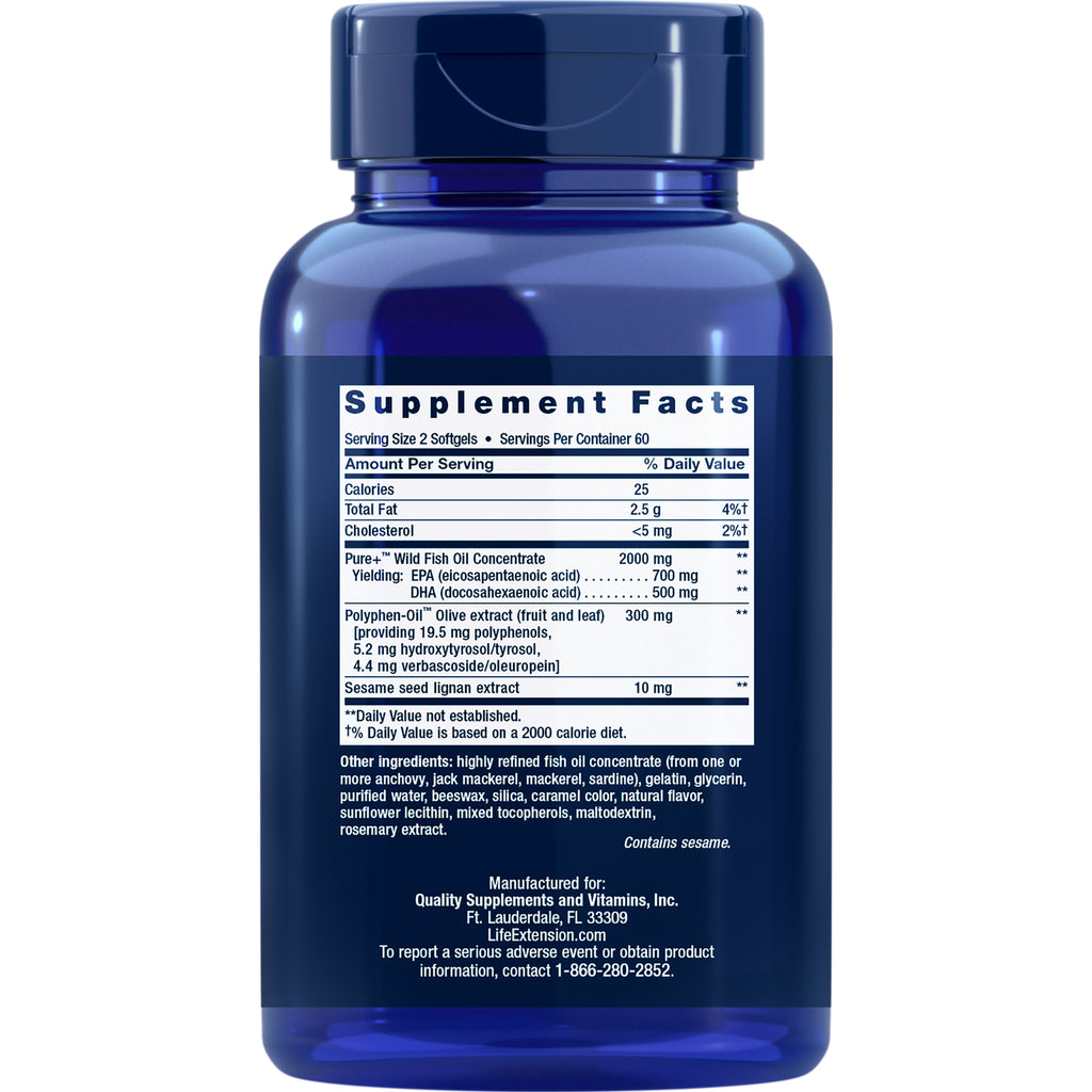 LE313 | Supplement facts panel and ingredient list on back of blue supplement bottle - Thumbnail