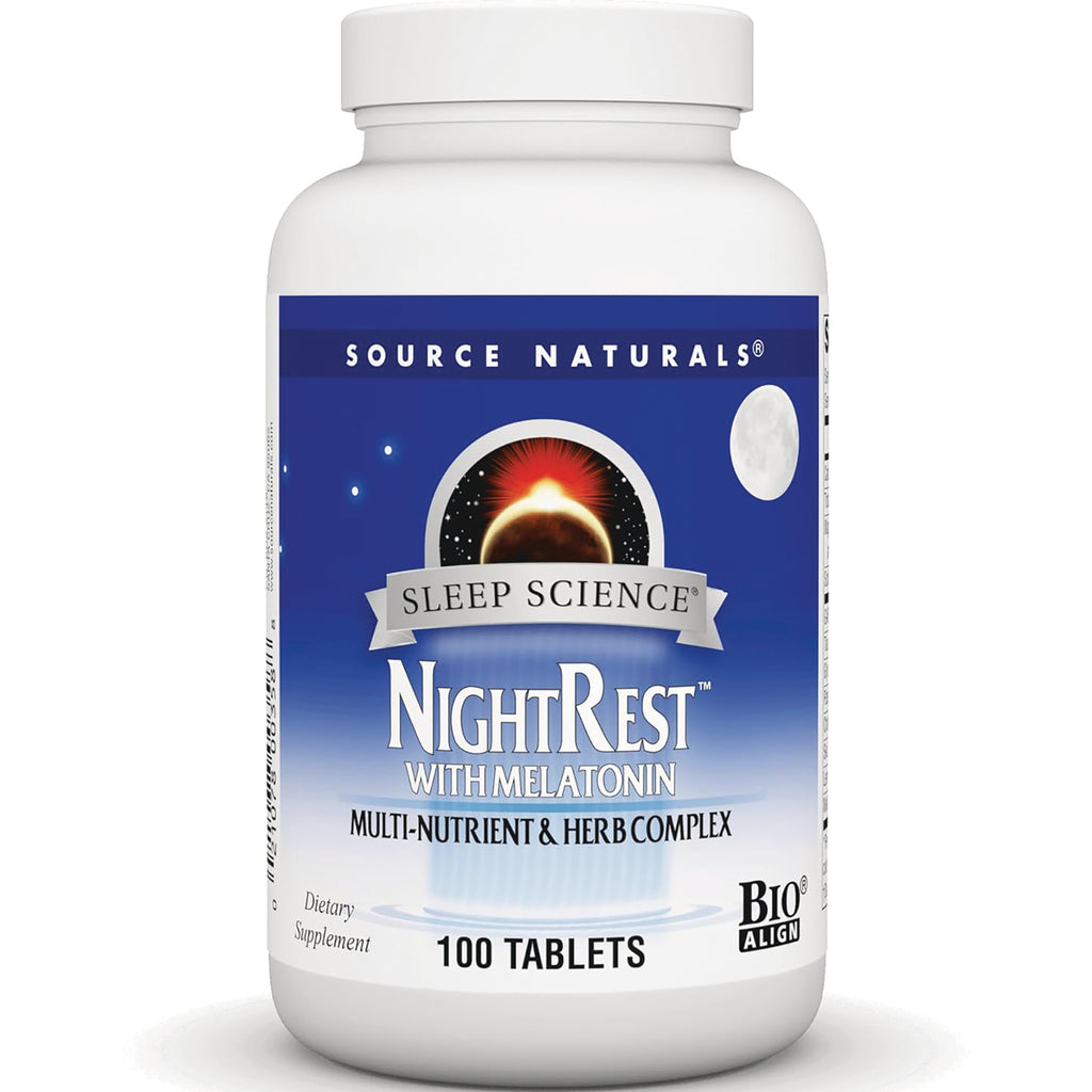 SN311 | Source Naturals Sleep Science NightRest with Melatonin, multi-nutrient & herb complex, 100 tablets - Thumbnail