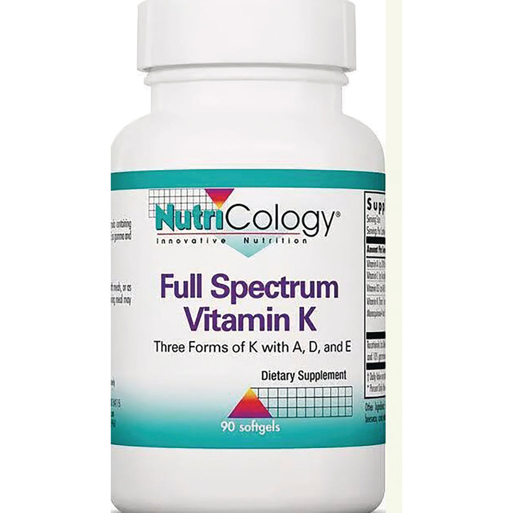 NCL035 | NutriCology Full Spectrum Vitamin K bottle front label, dietary supplement, 90 softgels - Thumbnail