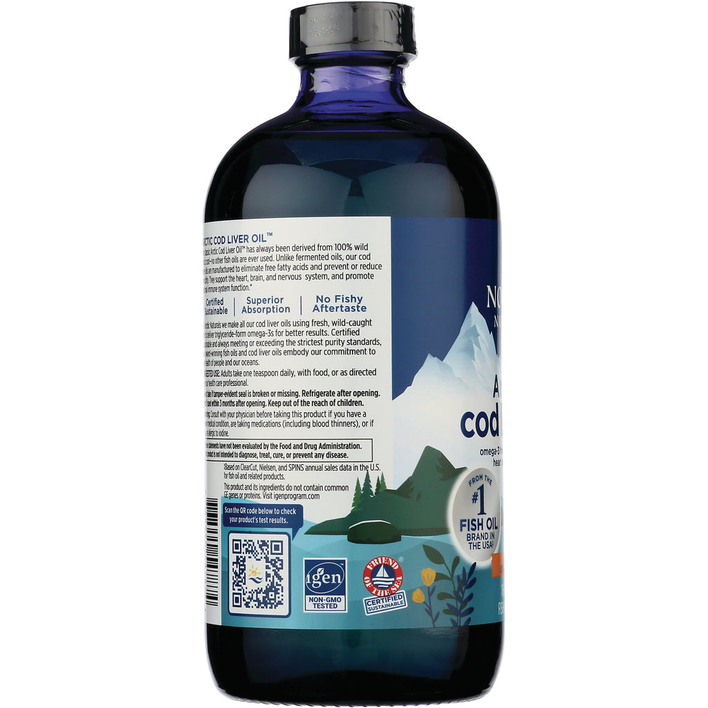 NRN011 | Blue glass bottle back label with QR code, product information panel, and certification icons - Thumbnail