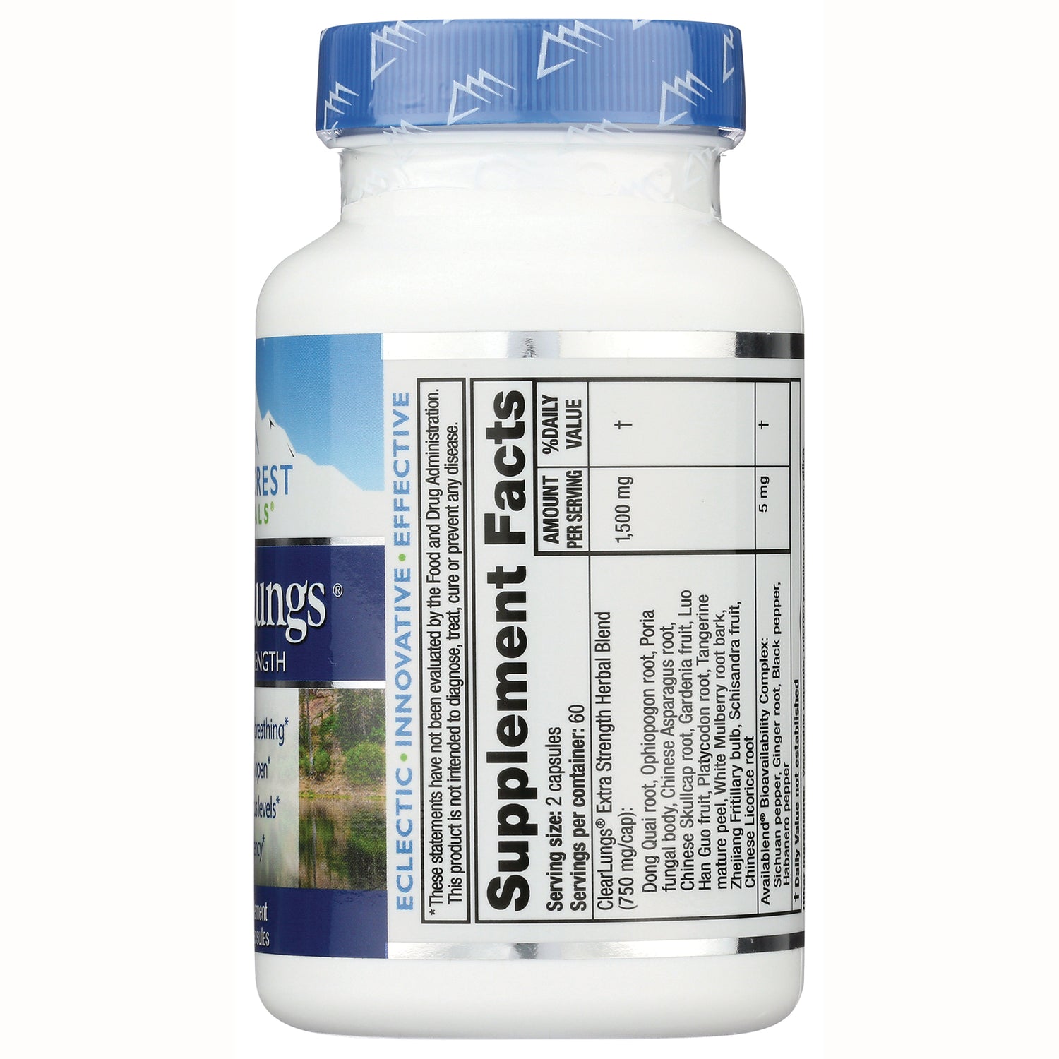 PH077 | back of white supplement bottle showing Supplement Facts label and ingredients panel