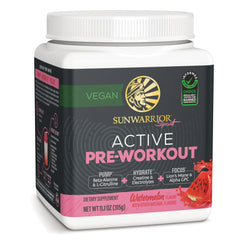 SNW048 | Sunwarrior Sport Active Pre-Workout, Watermelon flavor vegan dietary supplement tub