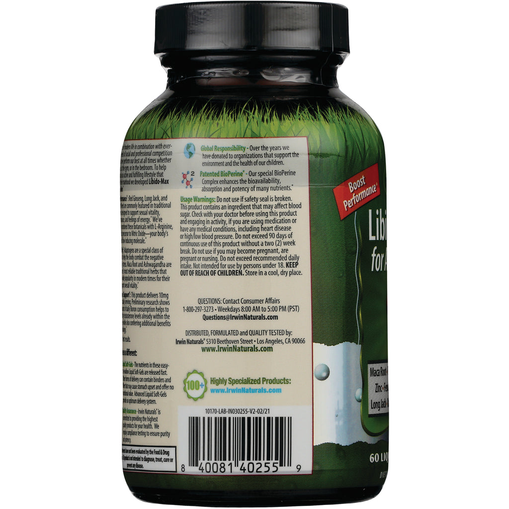 IR203 | supplement bottle back label showing usage warnings, contact information, and barcode - Thumbnail