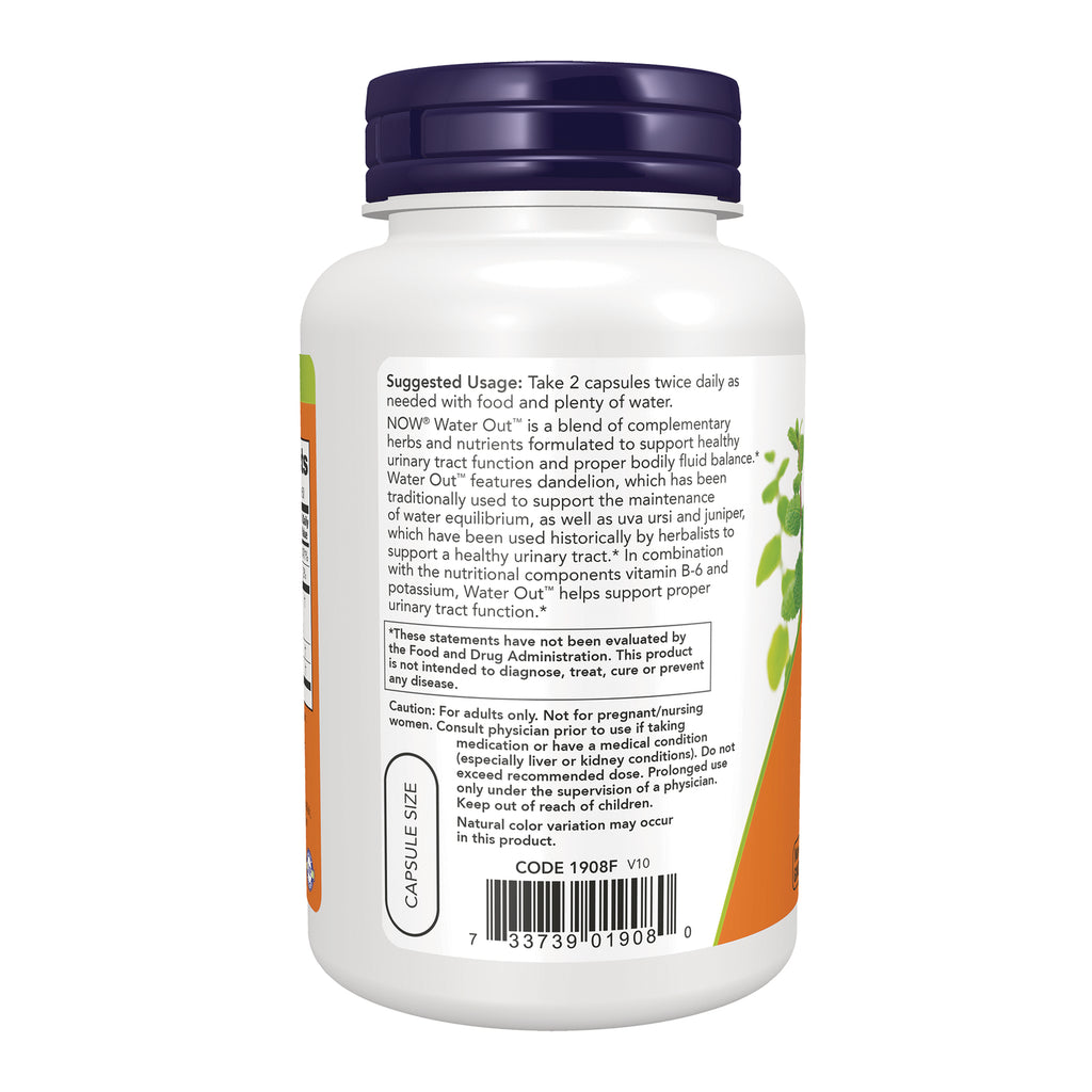 NWF718 | Back of white supplement bottle showing suggested usage, warnings, barcode and capsule size label - Thumbnail