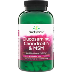 SW1081 | Swanson Glucosamine, Chondroitin & MSM tablets, Joint Health & Mobility, Higher Strength 3-in-1, 240 tablets