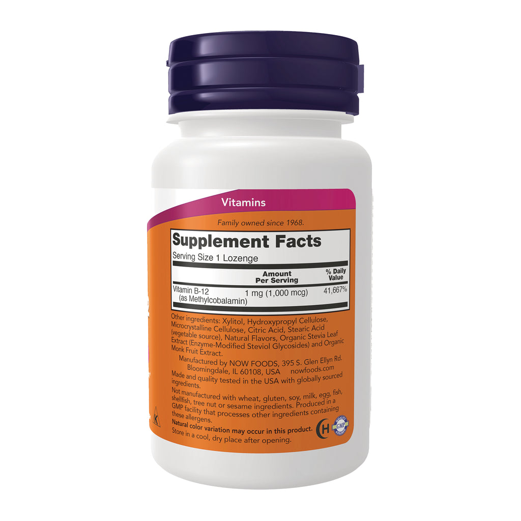 NWF333 | bottle back showing Supplement Facts panel with Vitamin B-12 and ingredient list - Thumbnail